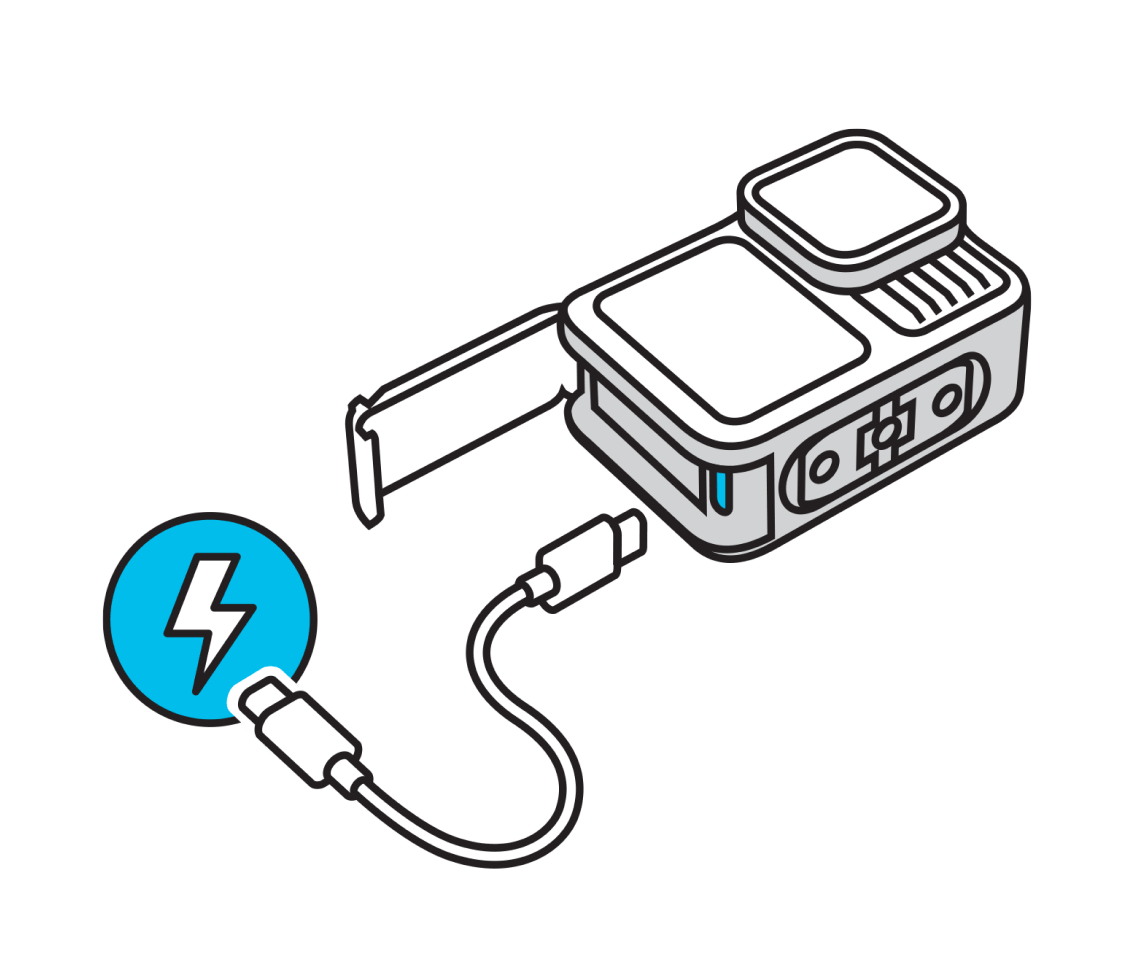 Sluit je camera aan op een USB-oplader | Bron: gopro.com