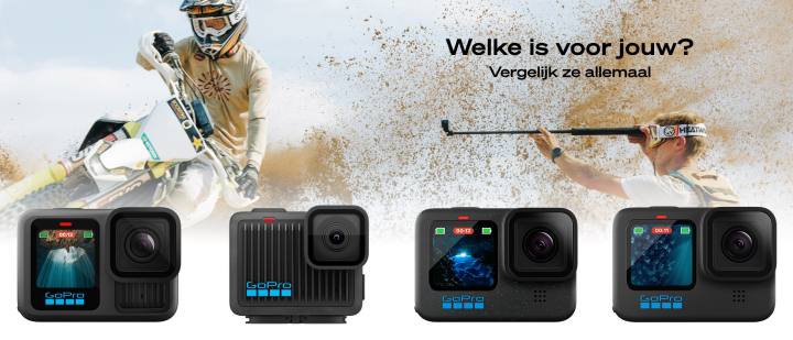GoPro vergelijken, alle modellen op een rijtje