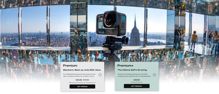 GoPro biedt nu 3 abonnementsniveaus aan: Premium, Premium+ en Quik